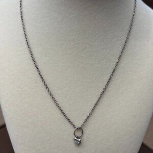 Carolee Stainless Steel heart and chain Necklace set